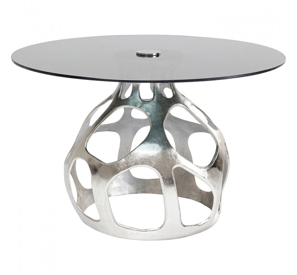 Table Volcano 120cm argentée Kare Design