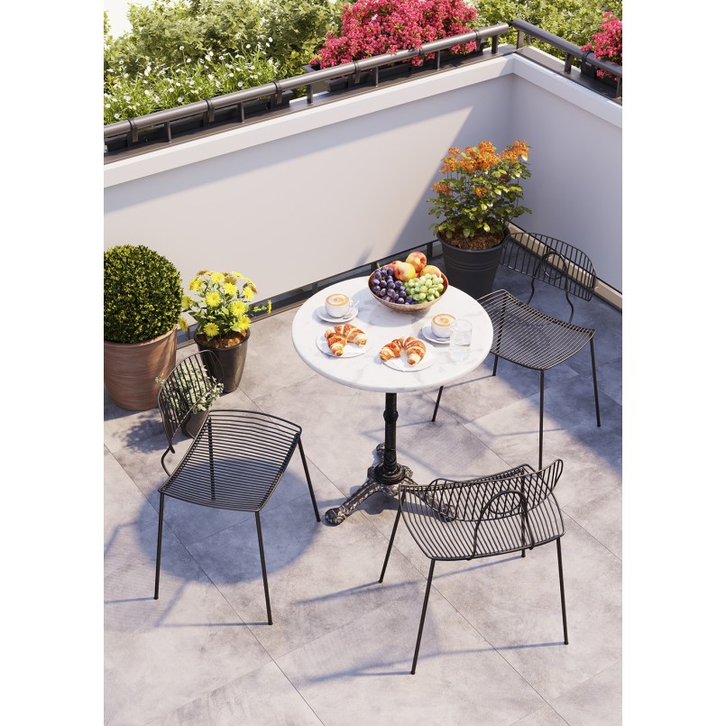 Table bistrot Kaffeehaus blanc Ø 60