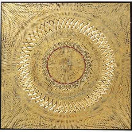 Ingelijste kunst Art Geometric Circle doré 120x120cm Kare Design