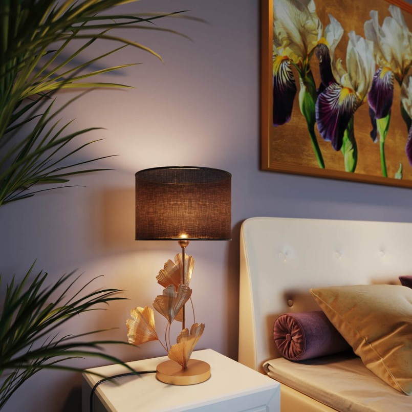 Lampe à poser Flores doré