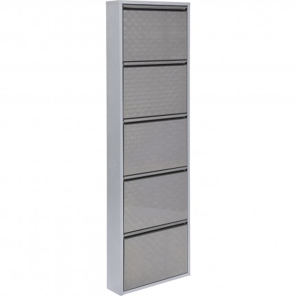 Shoe Container Caruso Silver brushed 5 drawers Kare Design