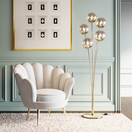 Fauteuil Water Lily velours écru Kare Design