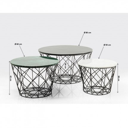 Coffee Table East Round (3/Set) Kare Design
