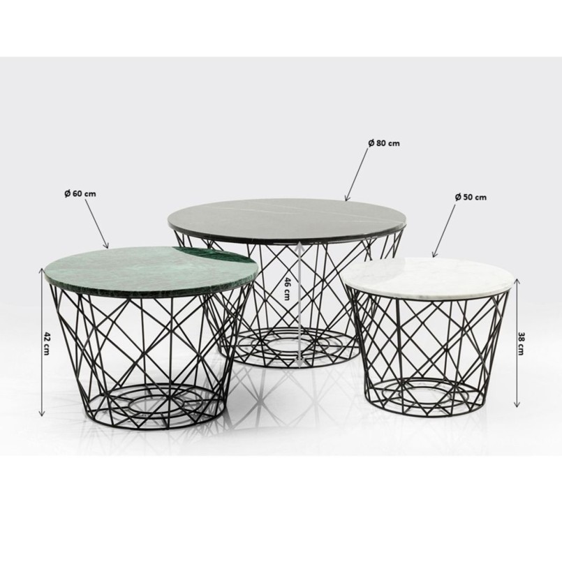 Tables basses East rond 3/set Kare Design