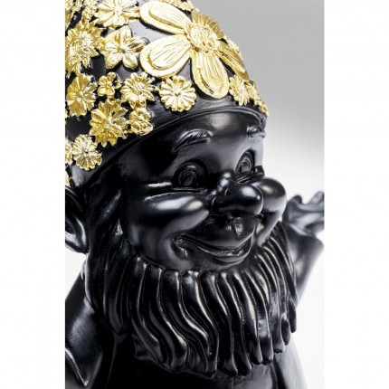 Deco Gnome Meditation Black Gold 19cm Kare Design