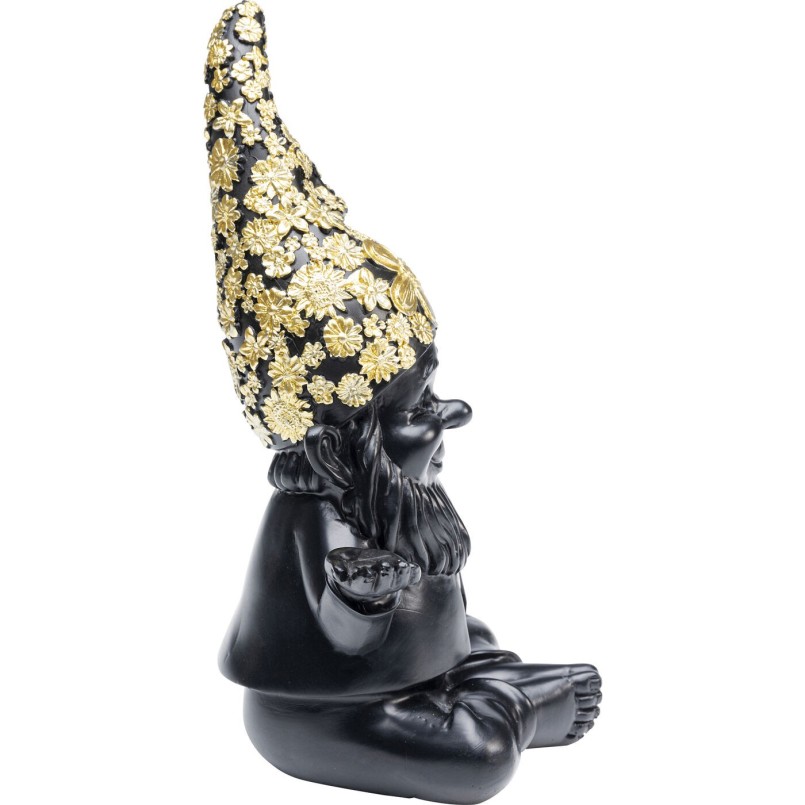 Déco nain noir fleurs zen 19cm Kare Design