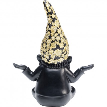 Deco gnome meditation 19cm black gold Kare Design