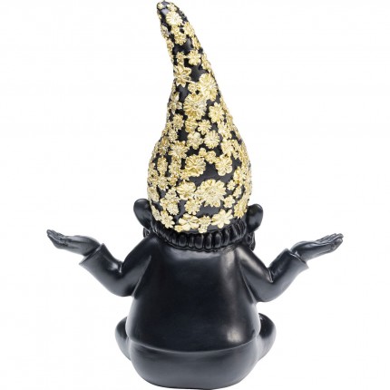 Decoratie Gnome Meditation Zwart Gouden 19cm Kare Design