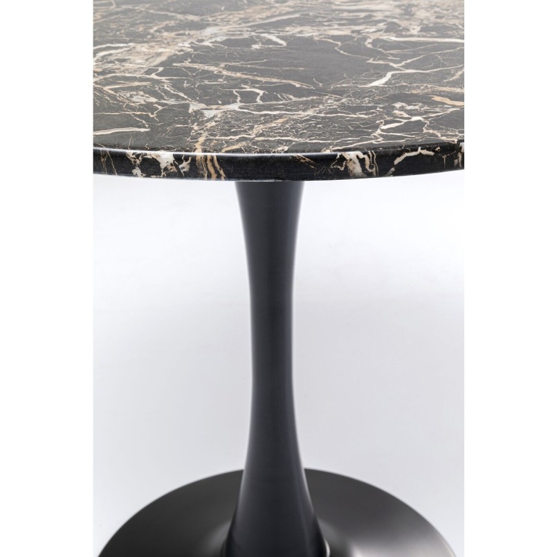 Table Schickeria look marbre noir Ø80cm