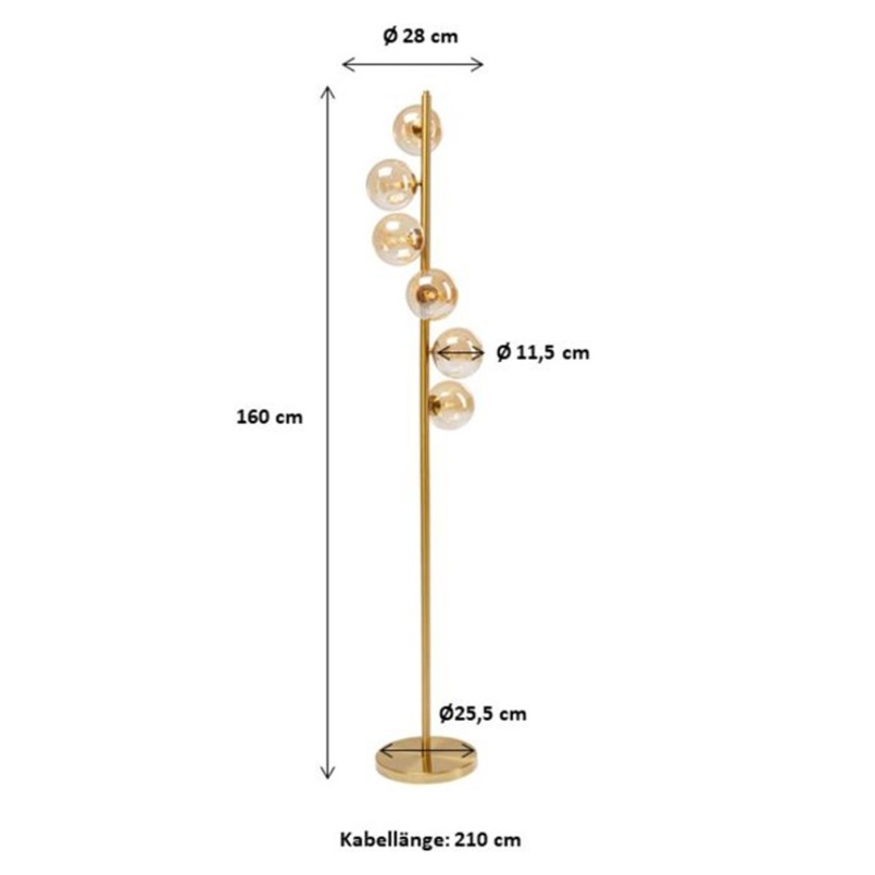 Lampadaire Scal Balls laiton 160cm