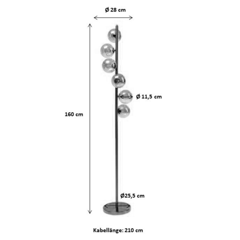 Lampadaire Scal Balls 160cm noir Kare Design