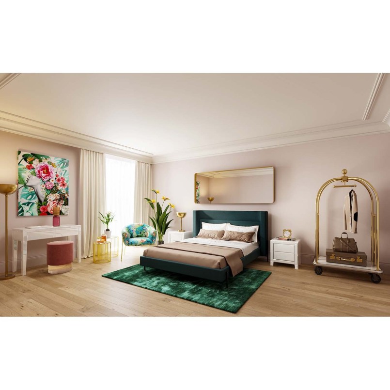 Miroir Curve rectangulaire laiton 200x70cm Kare Design