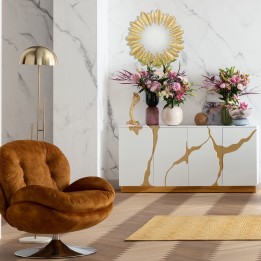 Fauteuil pivotant Cosy ambre