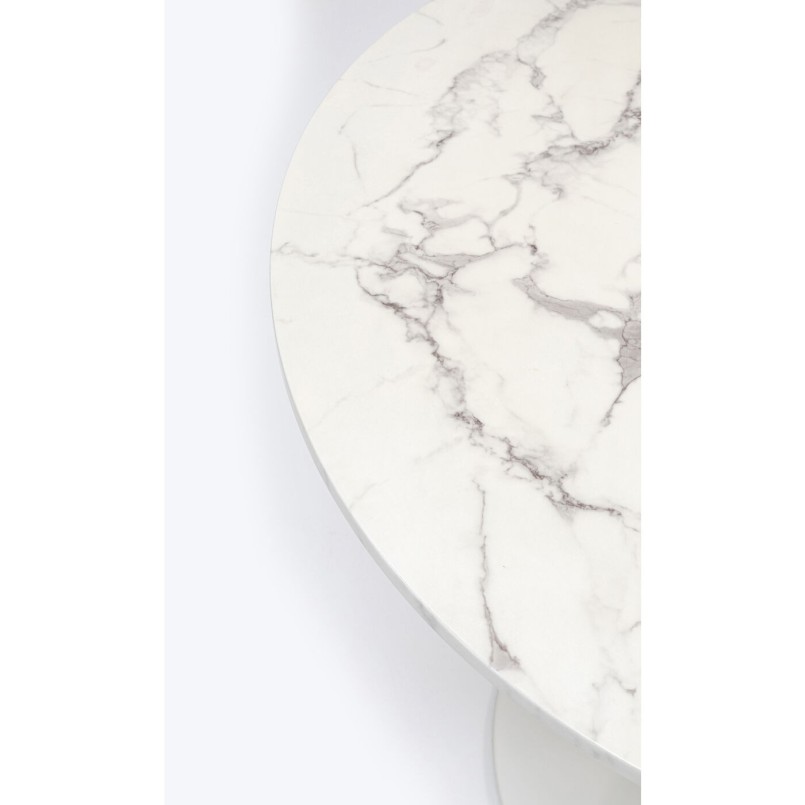 Table Schickeria marbre blanc 80cm Kare Design