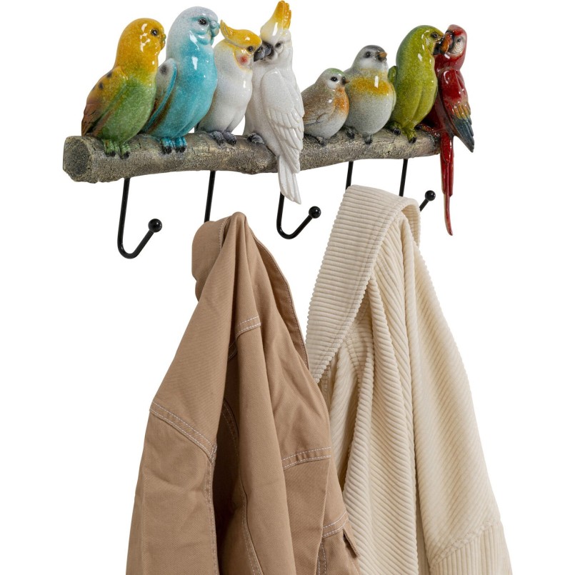 Portemanteau mural Oiseaux exotiques 39cm Kare Design