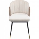 Chaise Hojas velours beige et taupe Kare Design