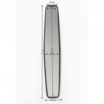 Wall Mirror Clip 177x32cm black Kare Design