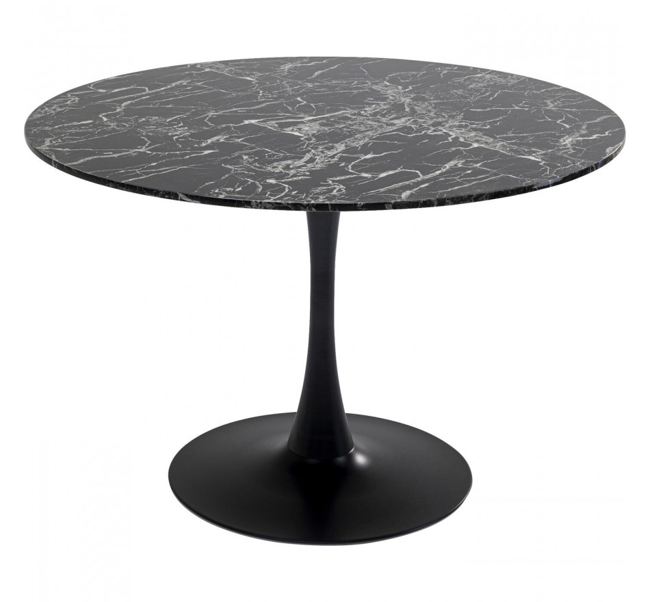 Eettafel Veneto Ø110cm marmer zwart Kare Design