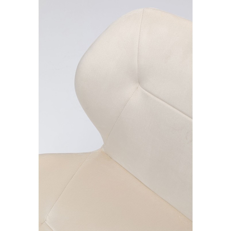 Chaise Viva velours crème et or Kare Design