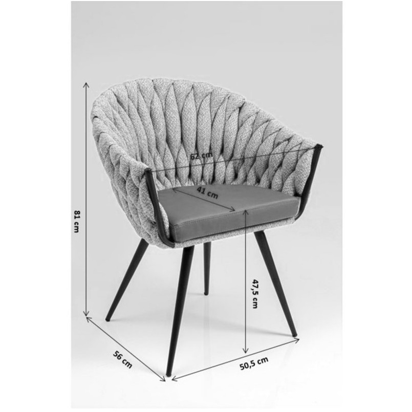 Chaise à./acc.  Knot Tweed