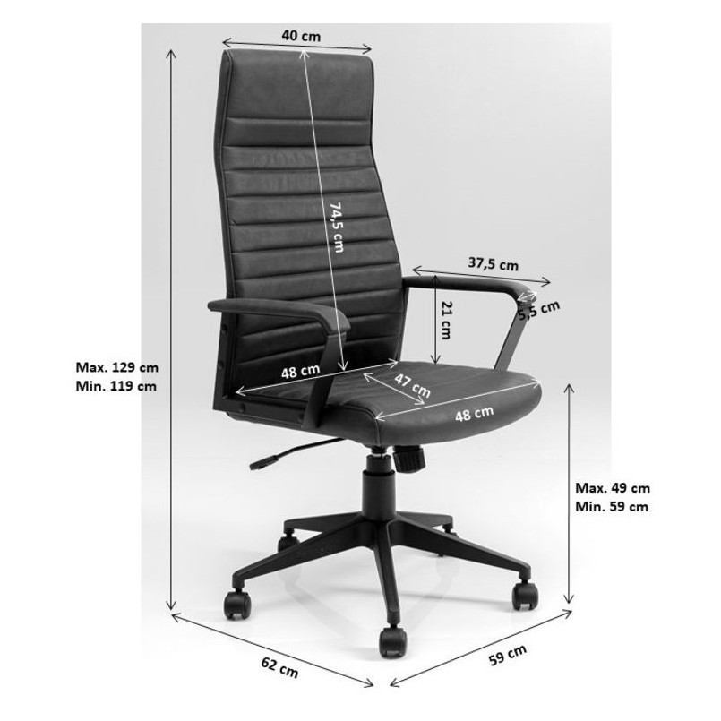Chaise de bureau Labora haute marron clair Kare Design