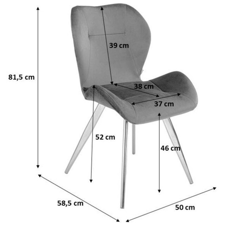 Chaise Viva velours vert Kare Design