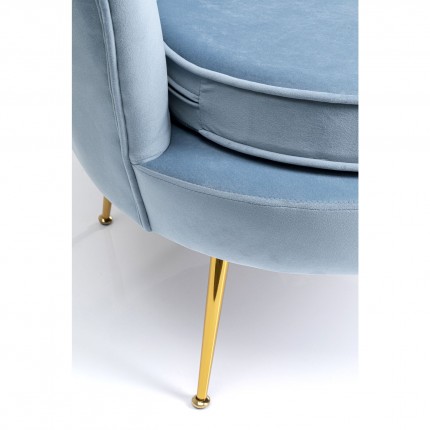 Armchair Water Lily Blue velvet Gold Kare Design