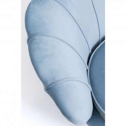 Fauteuil Water Lily Blauw fluweel Goud Kare Design