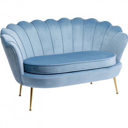 Sofa Water Lily 2-Zits Blauw fluweel Goud Kare Design