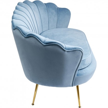 Sofa Water Lily 2-Seater Blue velvet Gold Kare Design