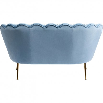 Sofa Water Lily 2-Seater Blue velvet Gold Kare Design