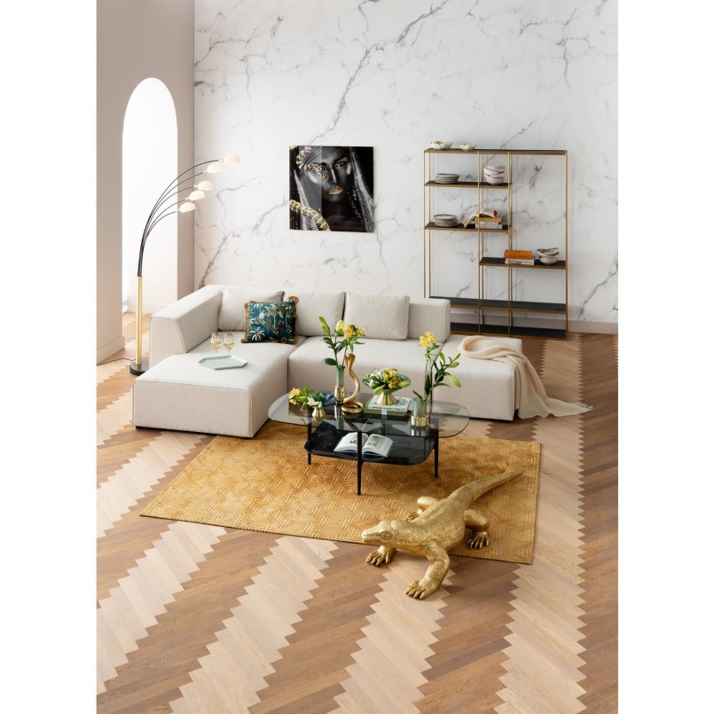 Canapé d'angle Infinity Ottomane gauche crème Kare Design