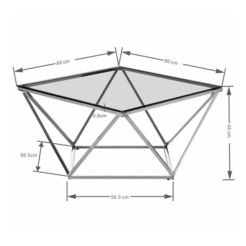 Table basse Cristallo 80x80cm