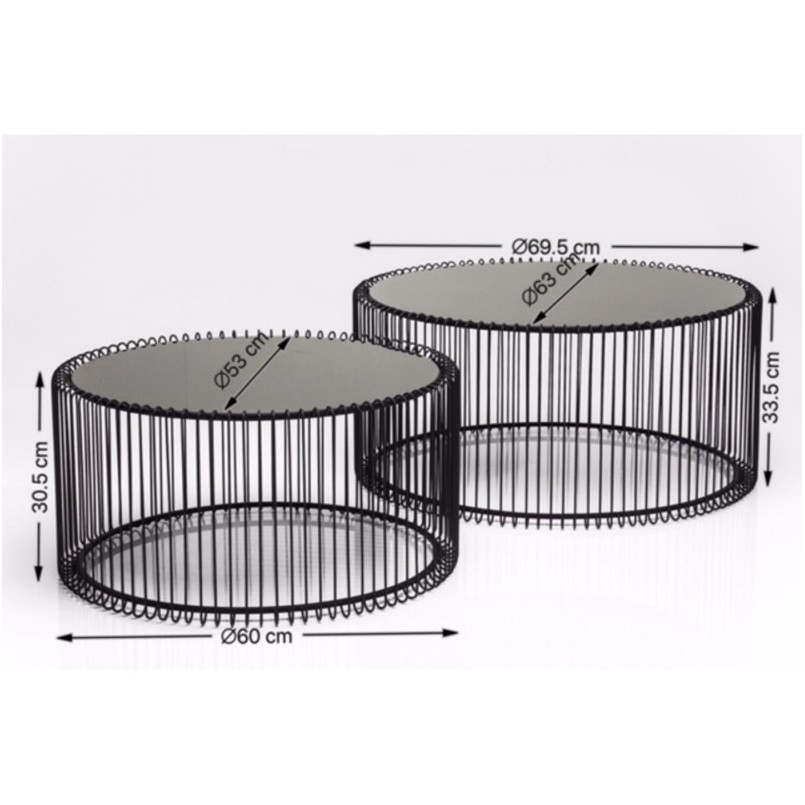 Tables basses Wire blanche 2/set Kare Design