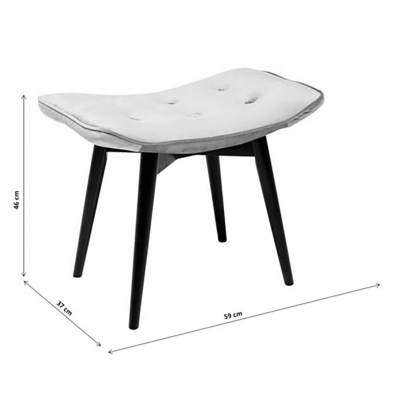Stool Black Vicky Velvet Bluegreen 46x59cm