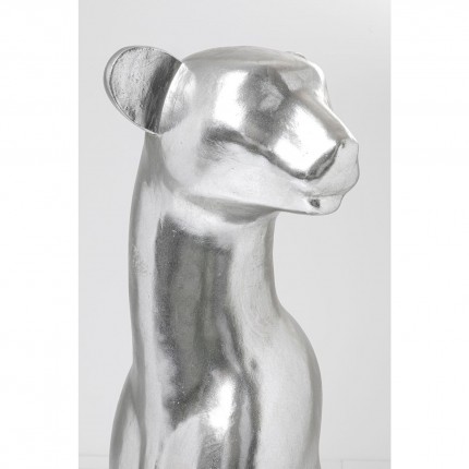 Decoratie Zittend Luipaard Zilver 150cm Kare Design