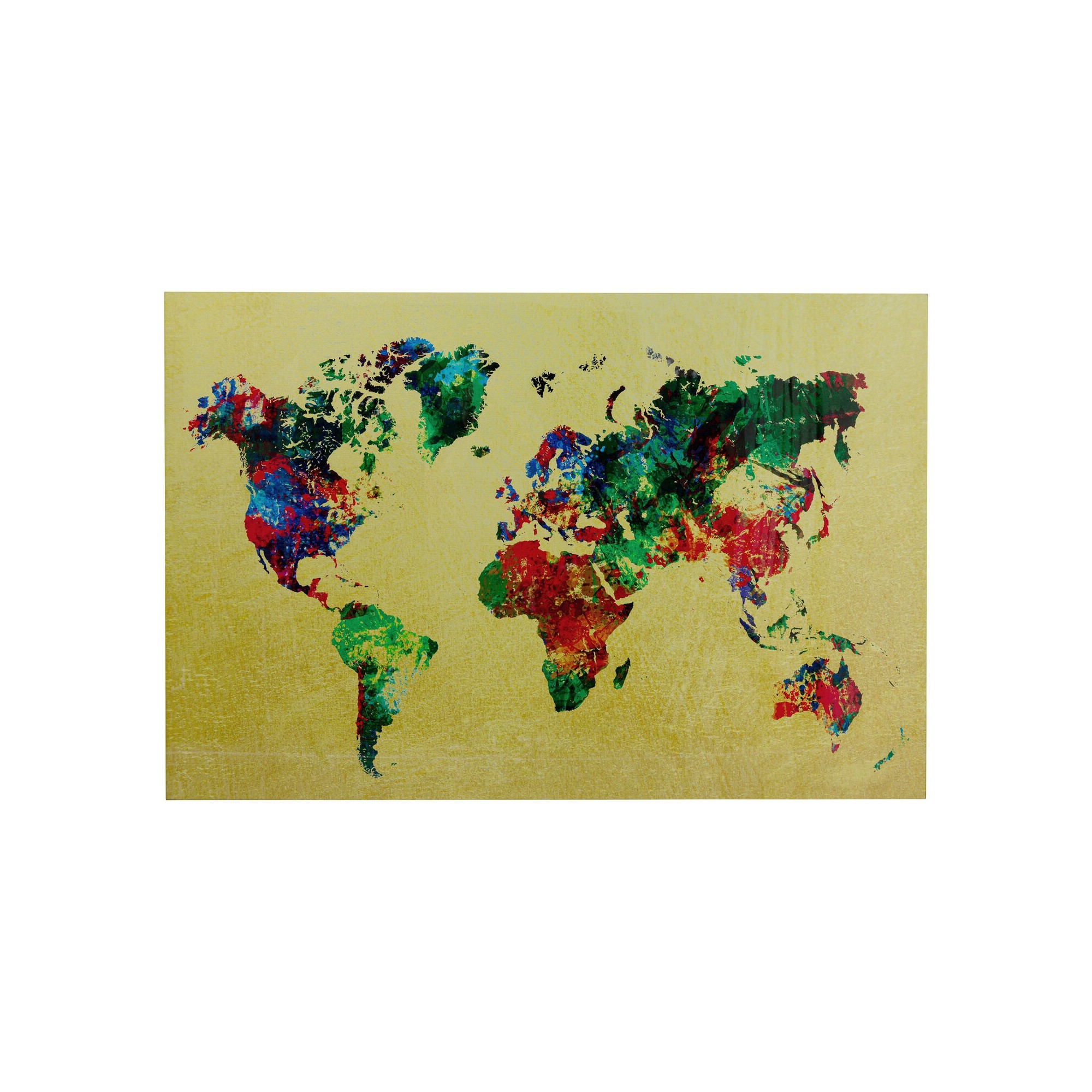 Tableau en verre Metallic Colourful Map 150x100cm