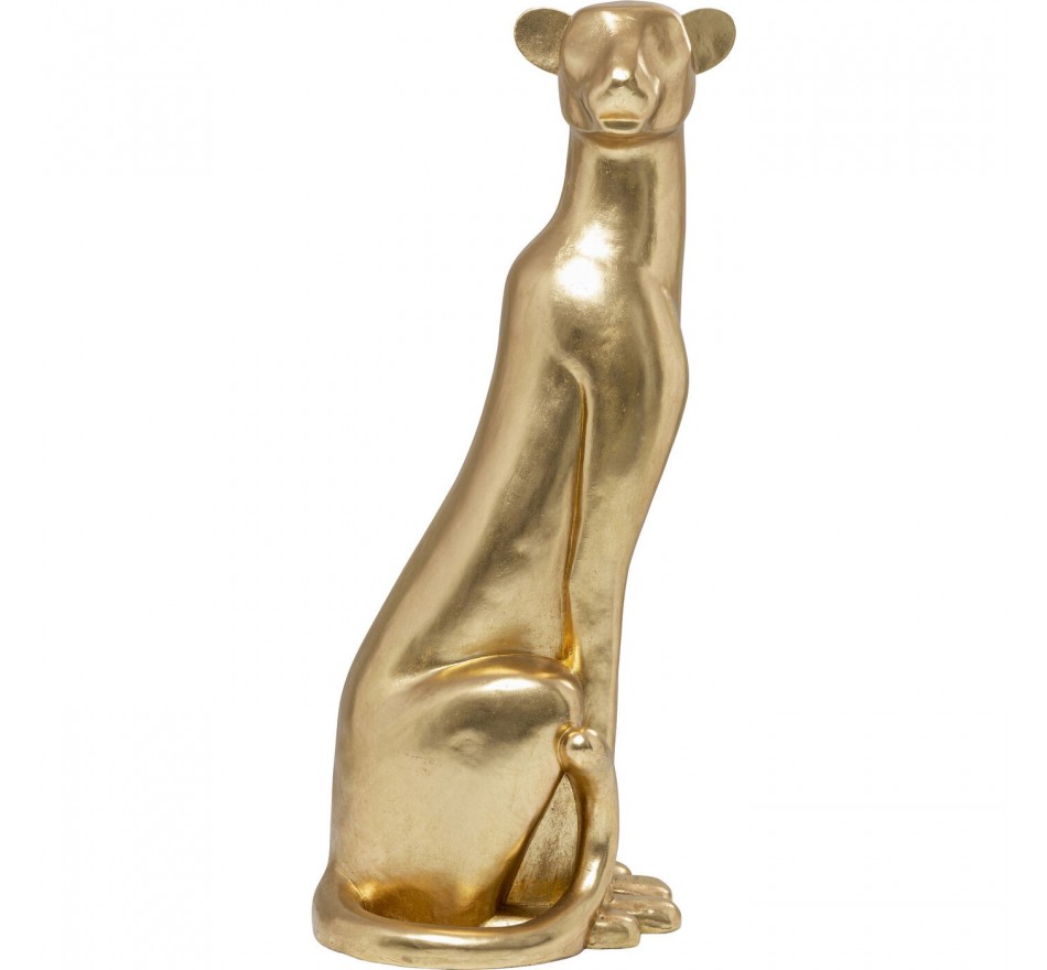 Figurine déco Sitting Leopard doré 150