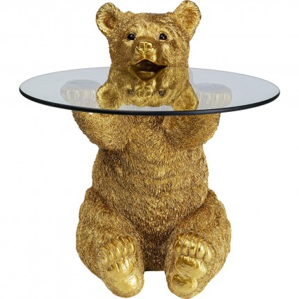 Table d appoint Animal Bear doré Ø40cm