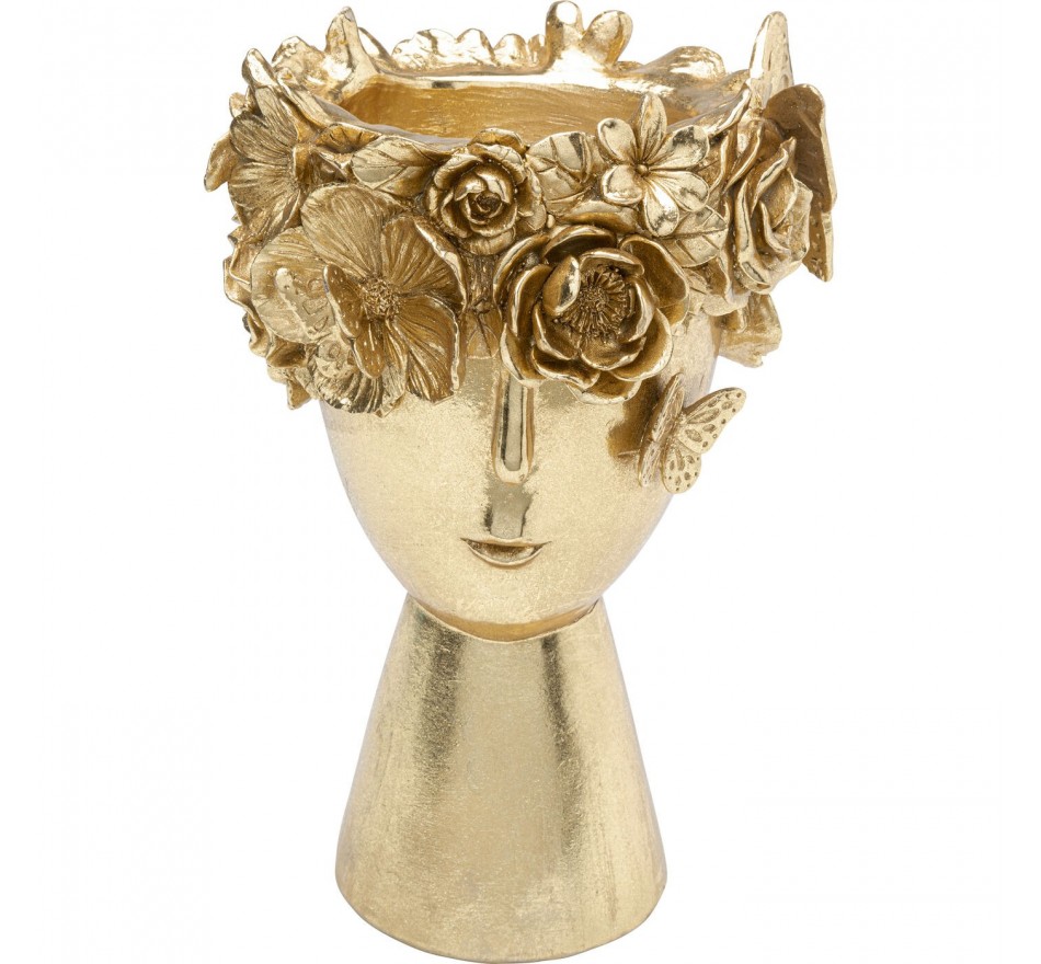 Vaas Gouden bloemenkroon 30cm Kare Design