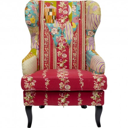 Armchair Wing Patchwork Red Kare Design