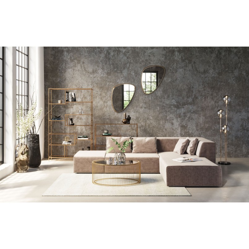 Canapé Infinity Rich velours droite taupe Kare Design