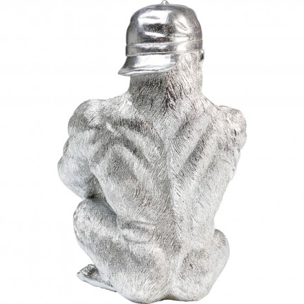 Decoratie zilveren gespierde aap 31cm Kare Design