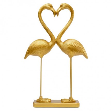 Decoratie gouden flamingo hart koppel 39cm Kare Design