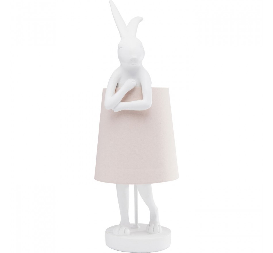 Tafellamp Animal konijn 50cm wit en roze Kare Design