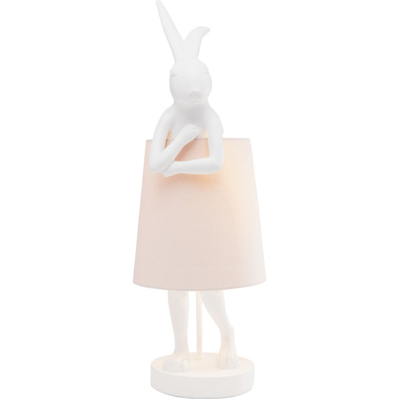 Lampe à poser Animal Rabbit blanc/rose 50cm