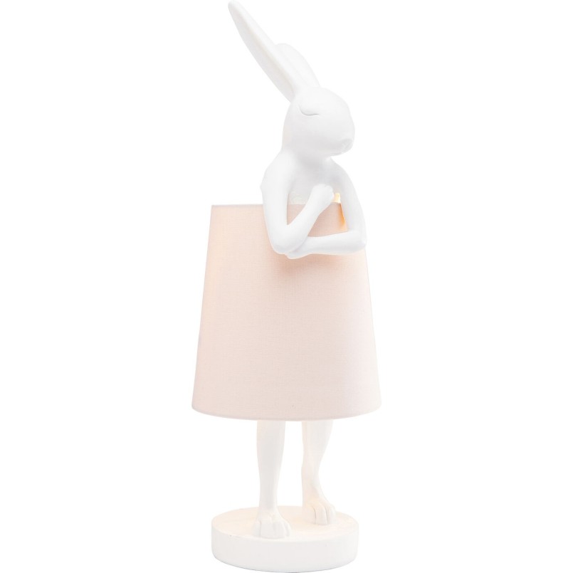 Lampe Animal Rabbit blanche/rose 50cm Kare Design
