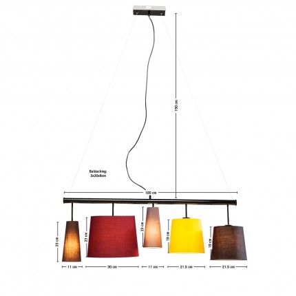 Hanglamp Parecchi Colore 100cm Kare Design