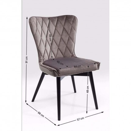 Chair Black Marshall Velvet Grey Kare Design