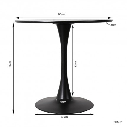 Table Schickeria Black Ø80cm Kare Design